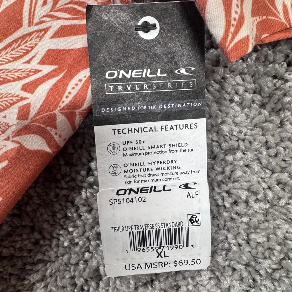 O'Neill TRVLR Traverse Shirt Mens Stretch Tropical Rust XL NEW - Picture 6 of 8